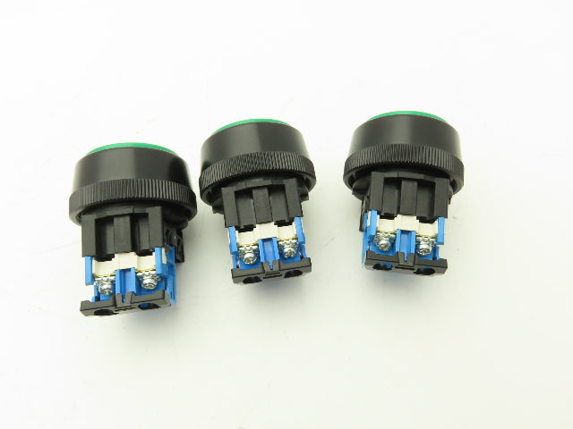 Fuji Electric Pushbutton Switch Large Green 30mm 250V 6A Lot of 3