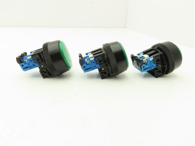 Fuji Electric Pushbutton Switch Large Green 30mm 250V 6A Lot of 3