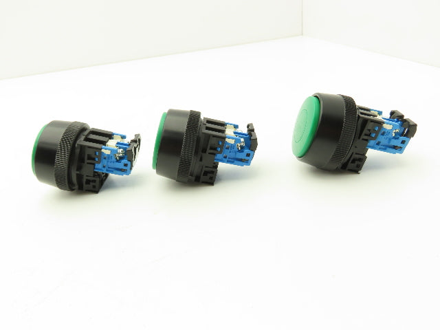 Fuji Electric Pushbutton Switch Large Green 30mm 250V 6A Lot of 3