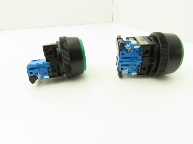 Fuji Electric Pushbutton Switch Large Green 30mm 250V 6A Lot of 5