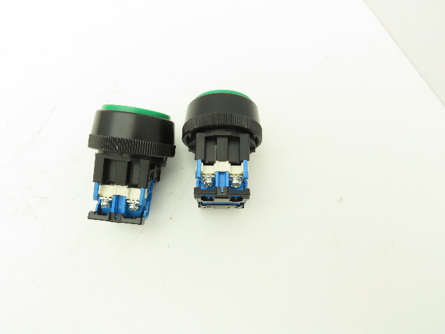 Fuji Electric Pushbutton Switch Large Green 30mm 250V 6A Lot of 5