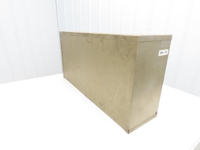 Vintage Industrial Storage Cabinet 50 Drawer Unit Finger Pull Metal 36x9x18"