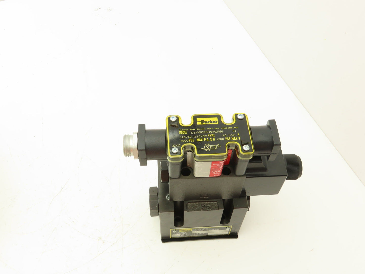 Parker D31VW020H1NYGF56 Pilot Operated Hydraulic Solenoid Valve 5000/3000 PSI