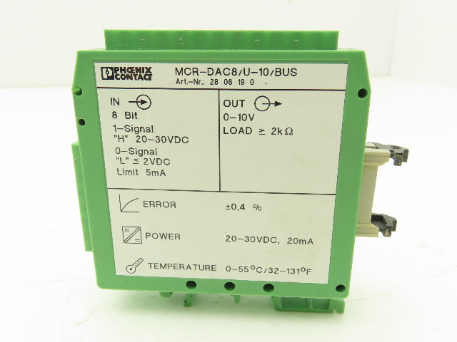 Phoenix Contact MCR-DAC8/U-10/BUS Digital-Analog Converter 24VDC 8-Bit