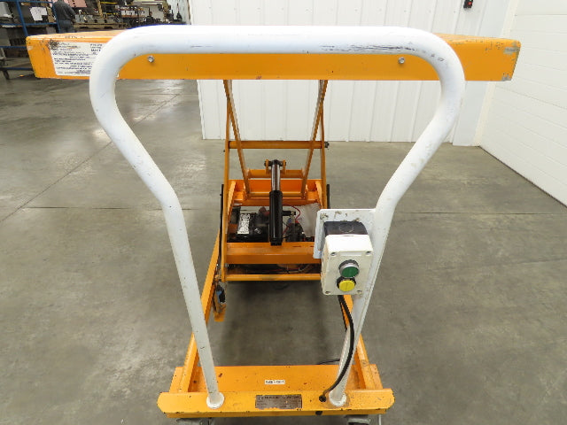 Vestil CART-1000-LD Hydraulic Elevating Lift Cart Table 1000Lbs 12VDC Mobile