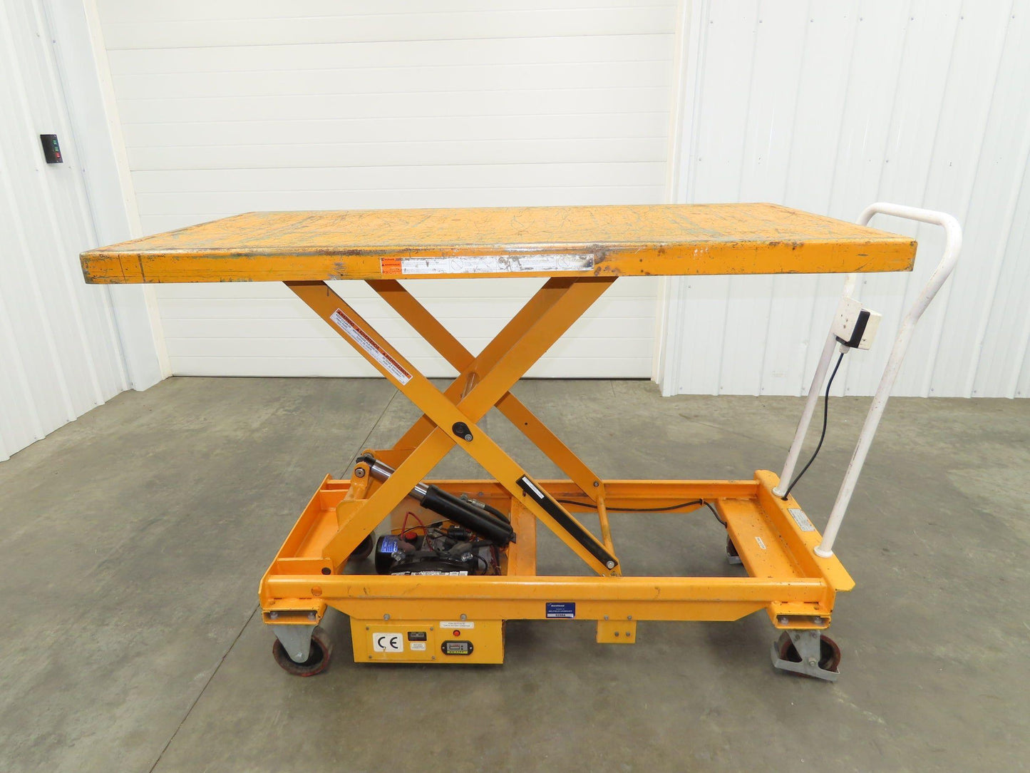 Vestil CART-1000-LD Hydraulic Elevating Lift Cart Table 1000Lbs 12VDC Mobile