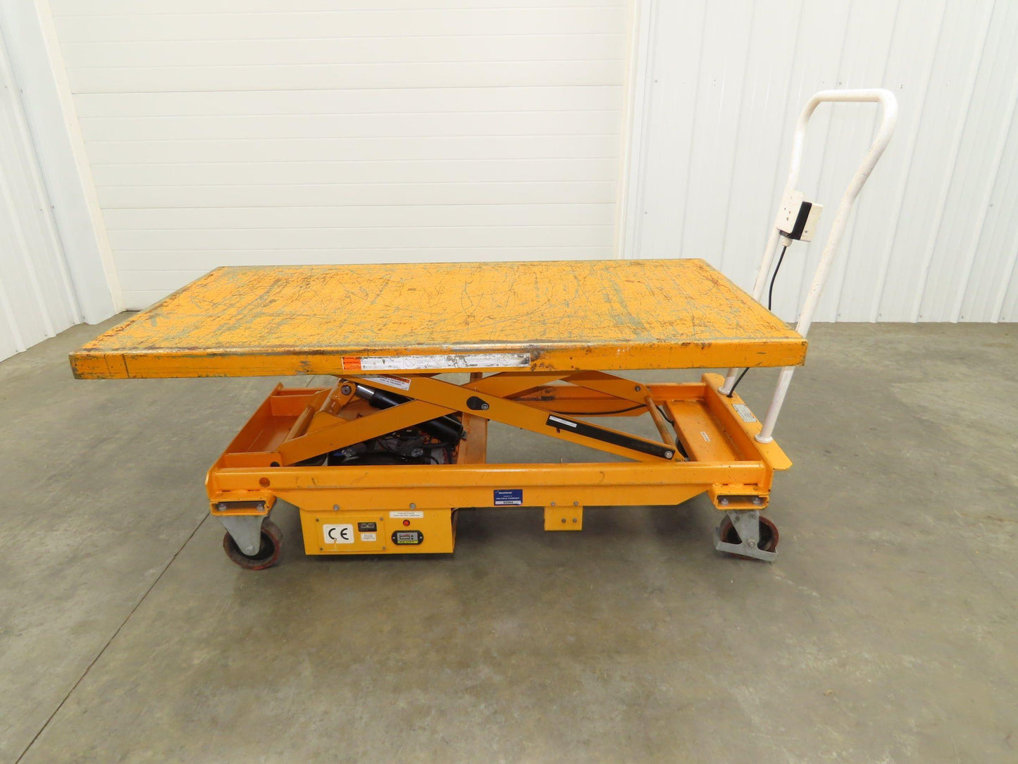 Vestil CART-1000-LD Hydraulic Elevating Lift Cart Table 1000Lbs 12VDC Mobile