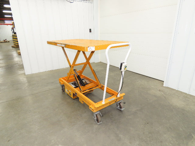 Vestil CART-1000-LD Hydraulic Elevating Lift Cart Table 1000Lbs 12VDC Mobile