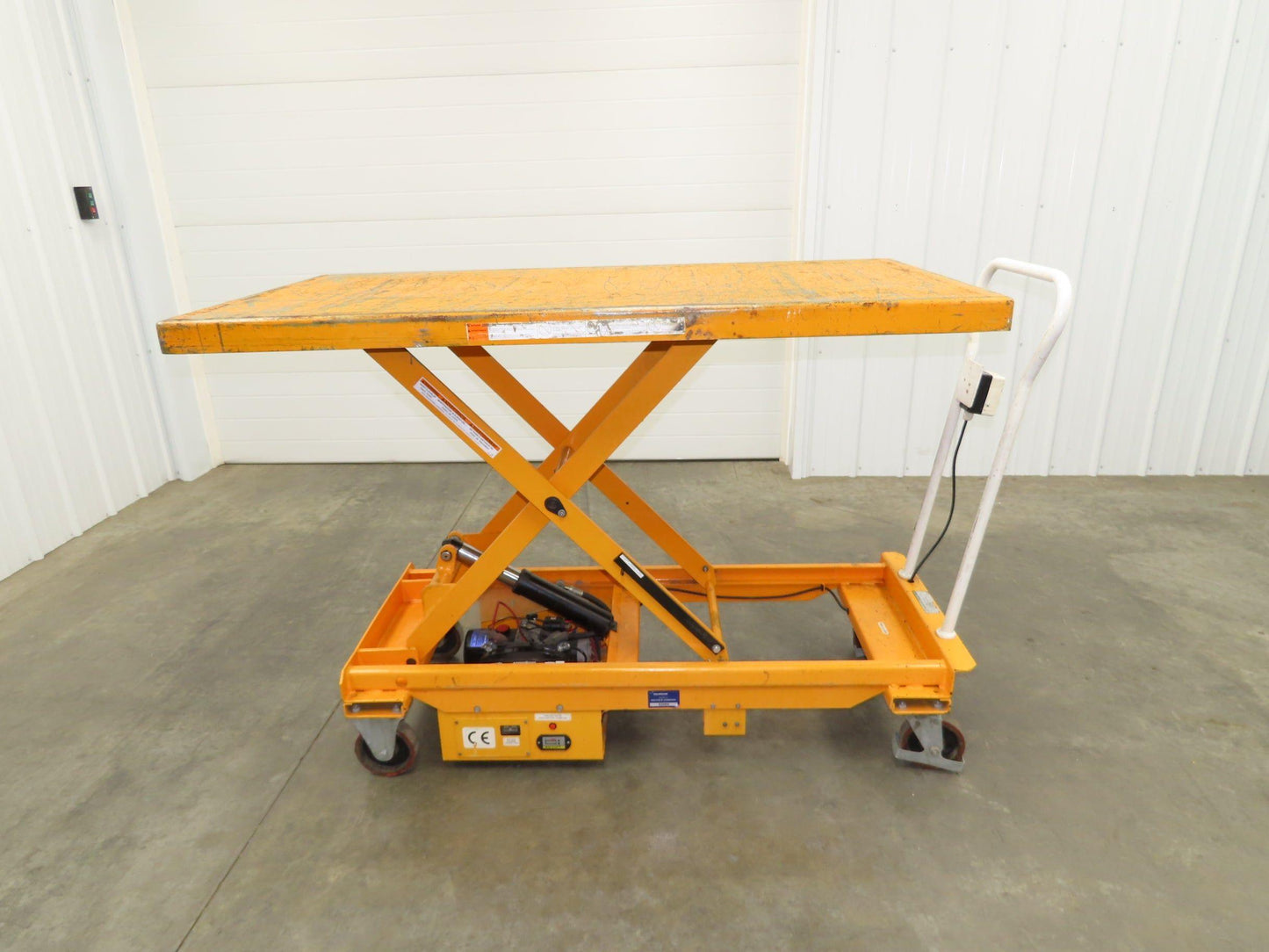 Vestil CART-1000-LD Hydraulic Elevating Lift Cart Table 1000Lbs 12VDC Mobile