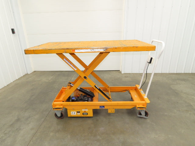 Vestil CART-1000-LD Hydraulic Elevating Lift Cart Table 1000Lbs 12VDC Mobile