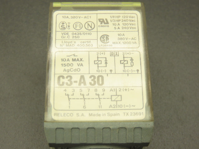 Comat C3-A 30 Relay 10A 380VAC 11-Pin Lot of 20