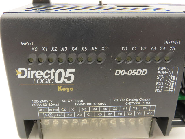 Automation Direct D0-05DD Direct Logic 05 Koyo Processor Unit 12-24V