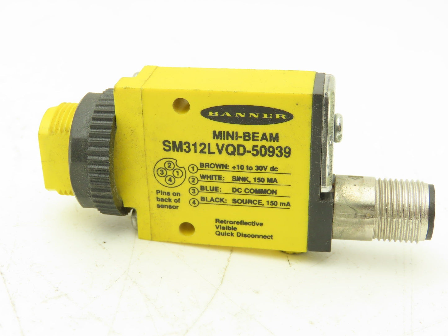 Banner SM312LVQD-50939 Mini-Beam Sensor Photoelectric Retroreflective 10-30VDC