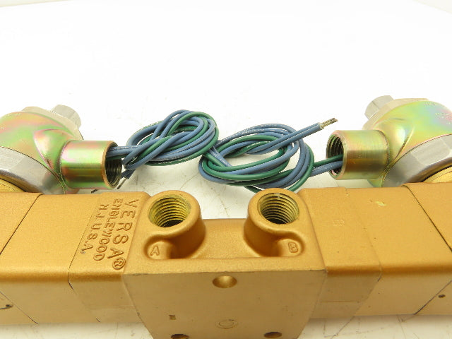 Versa VXX-4324-H-XX-38C-10 Pneumatic Solenoid Valve 4-Way 3-Pos 1/4"npt 120VAC
