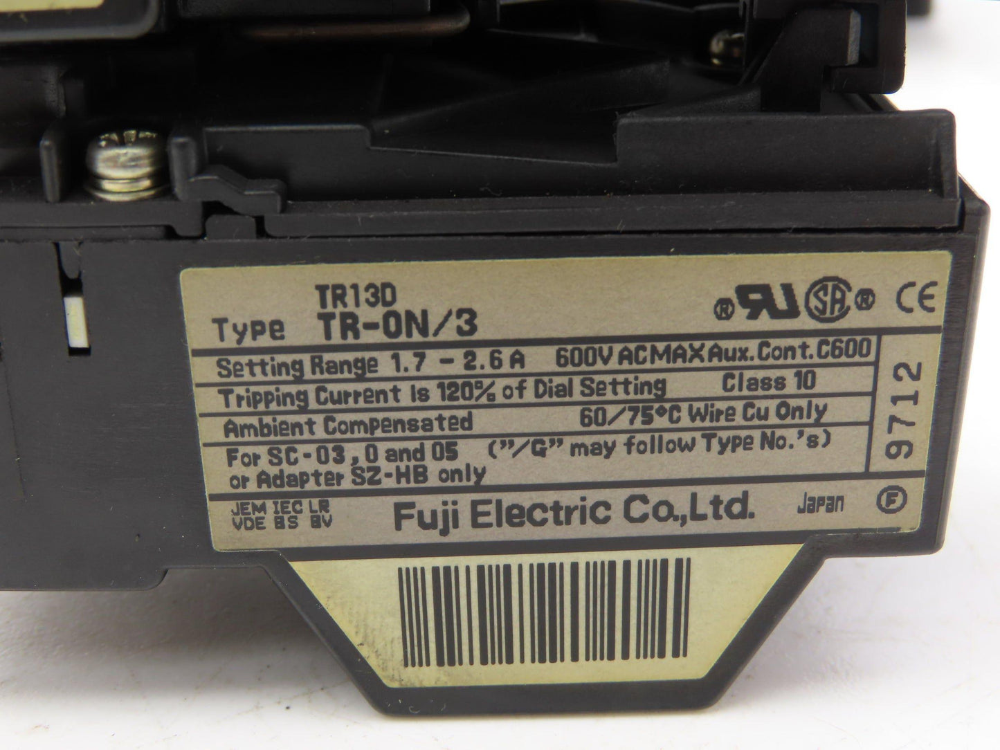 Fuji Electric SC-05/G | TR-0N/3 Motor Starter 5Hp 600V 3Ph Heater 2.6A Lot of 6