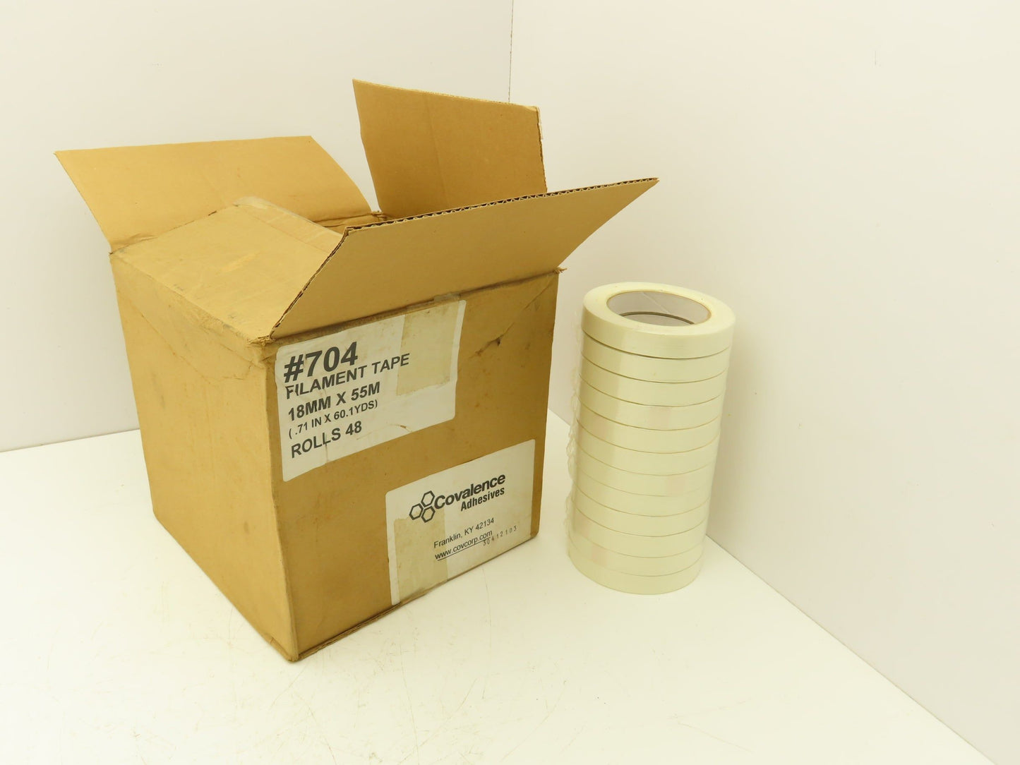 Covalence #704 Filament Tape 18mm x 55m (.71 IN x 60.1 YDS) 48 Rolls