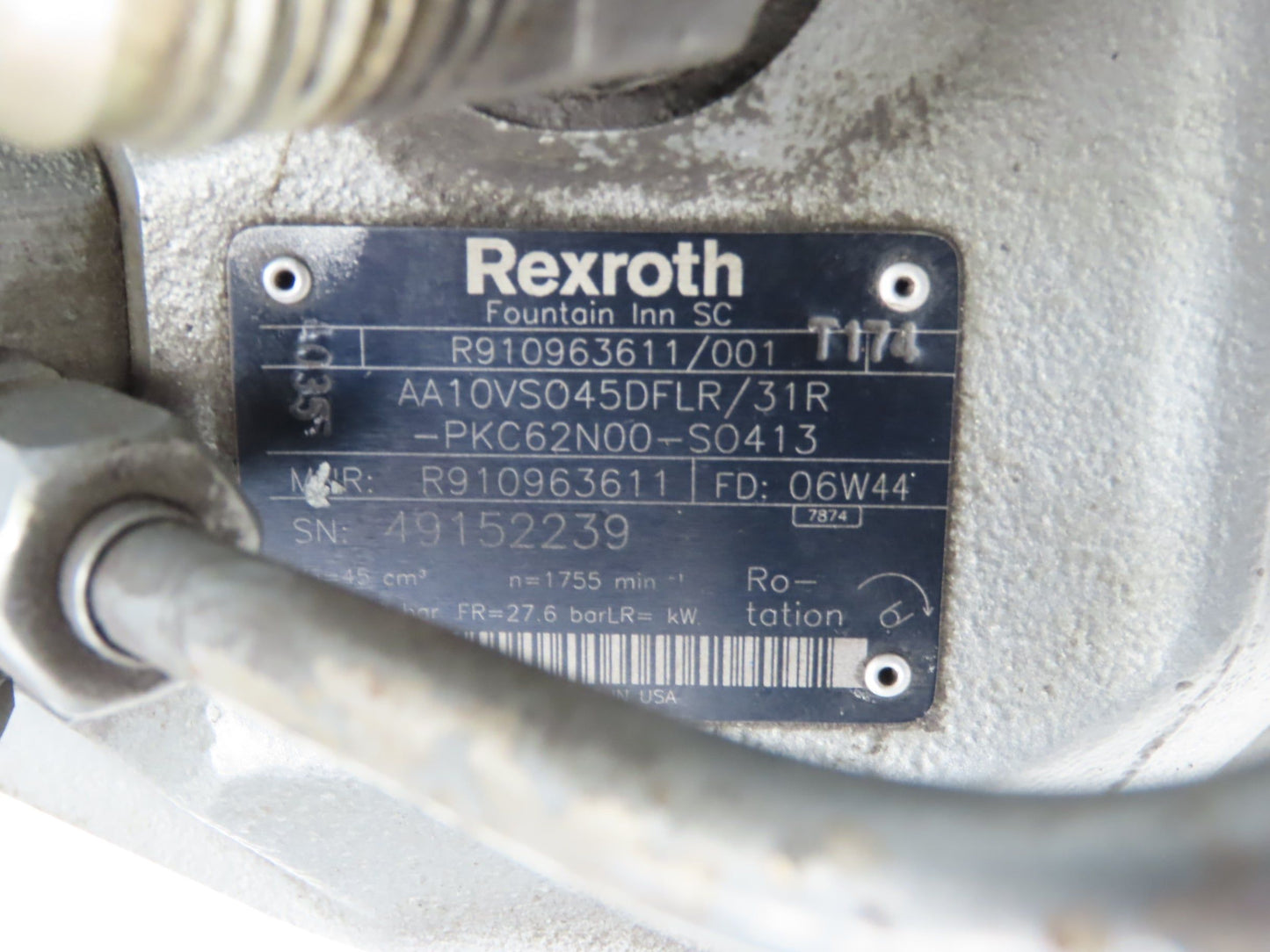 Rexroth AA10VSO45DFLR/31R-PKC62N00-SO413 Hydraulic Piston Pump
