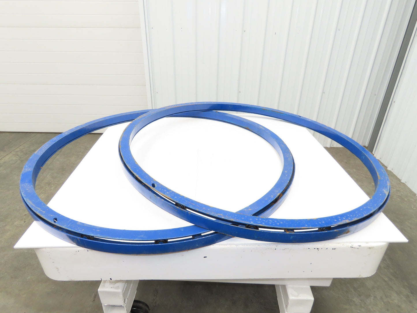 Global CA-48-2 Vestil Manual Carousel 2,000lb Lift Table Swivel Top 48" Lot of 2