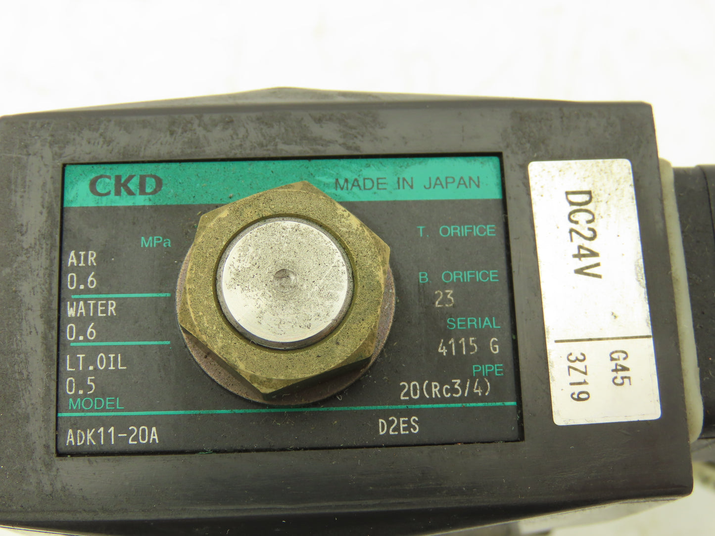 CKD ADK11-20A Stainless Solenoid Valve 3/4"NPT 24VDC