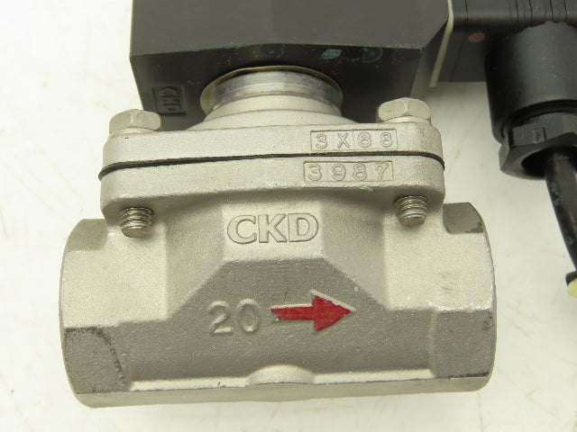 CKD ADK11-20A Stainless Solenoid Valve 3/4"NPT 24VDC