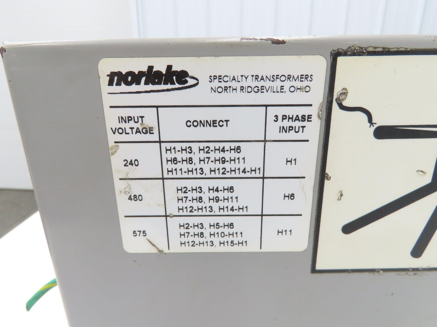 Norlake Motoman ST-4597 Power Transformer 4.5kVA 3Ph HV 575/480/240 LV 208