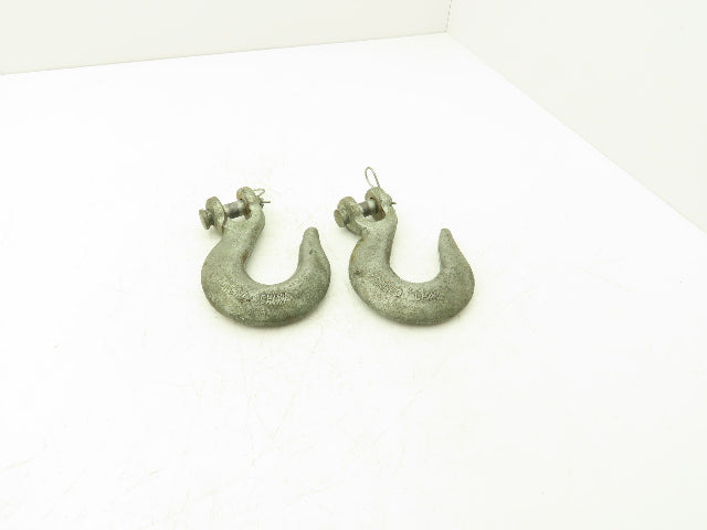 NA NA 1-1/2" Sling Lifting Hook Pin Bolt Through Clevis Lot of 2