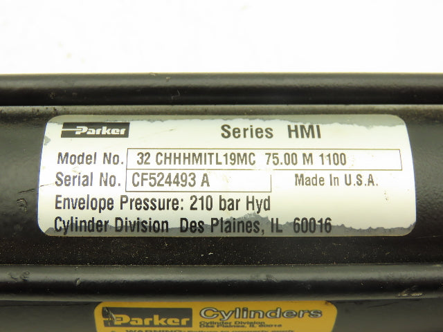 Parker CHHHMITL19MC Series HMI Hydraulic Cylinder 32mm Bore 75mm Stroke 3000psi