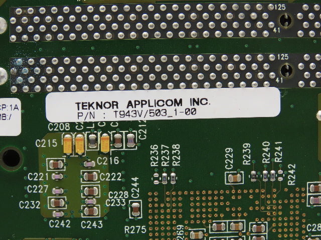 Teknor Applicom T943V/503_1-00 Industrial Computer Motherboard P3 CPU 128Mb RAM