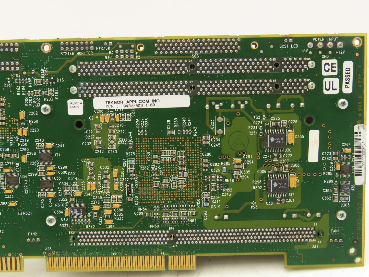 Teknor Applicom T943V/503_1-00 Industrial Computer Motherboard P3 CPU 128Mb RAM