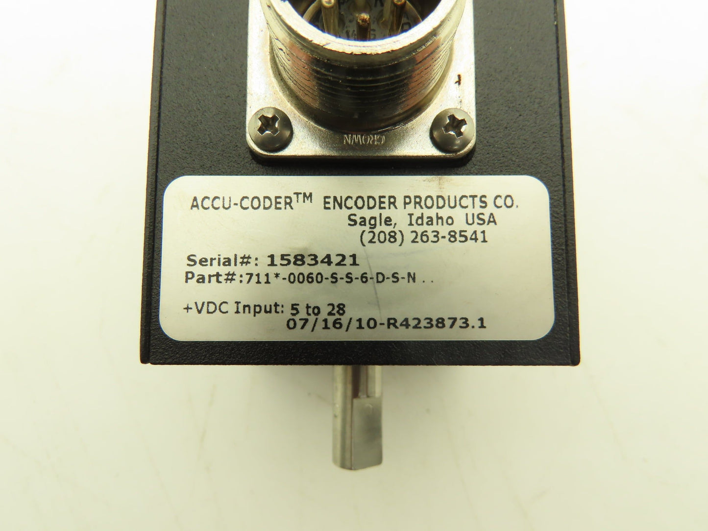 Encoder Products Co. Accu-Coder Rotary Encoder 3/8" Dual Output Shaft 24VDC