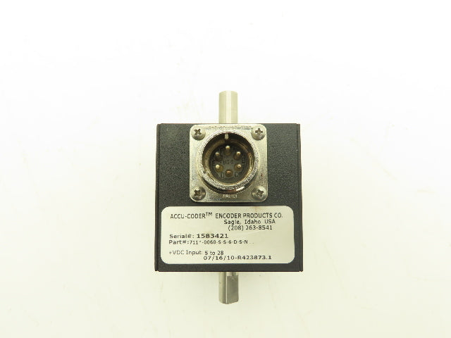 Encoder Products Co. Accu-Coder Rotary Encoder 3/8" Dual Output Shaft 24VDC
