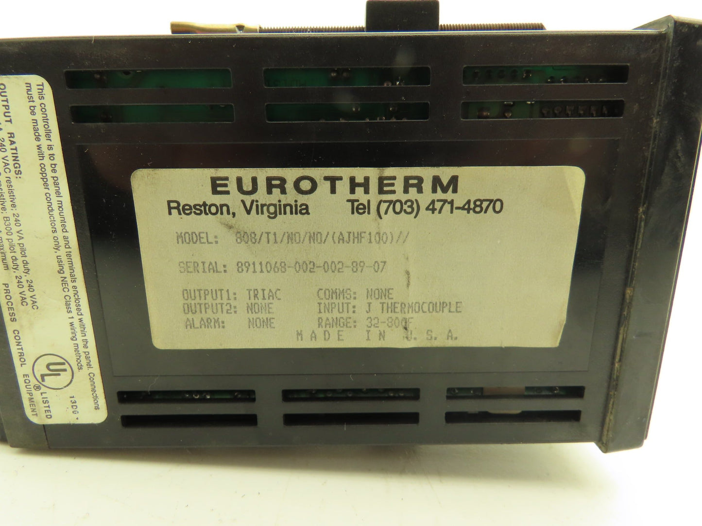 Eurotherm Thermolyne 808/T1/NO/NO/(AJHF100) Digital Temperature Controller