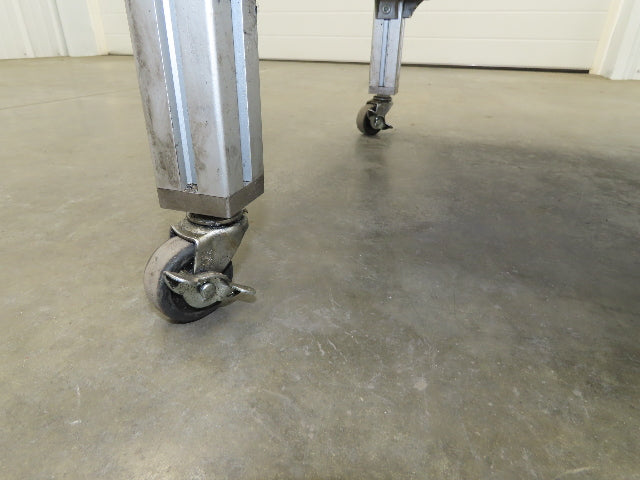 3/16" Steel Top Aluminum Table Work Cart 80/20 Extrusion T Slot 39x23" Lot of 2