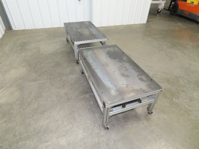 3/16" Steel Top Aluminum Table Work Cart 80/20 Extrusion T Slot 39x23" Lot of 2