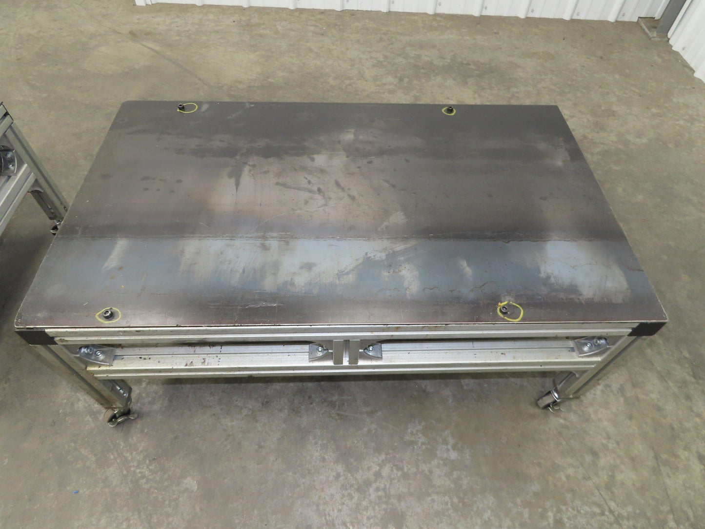 3/16" Steel Top Aluminum Table Work Cart 80/20 Extrusion T Slot 39x23" Lot of 2