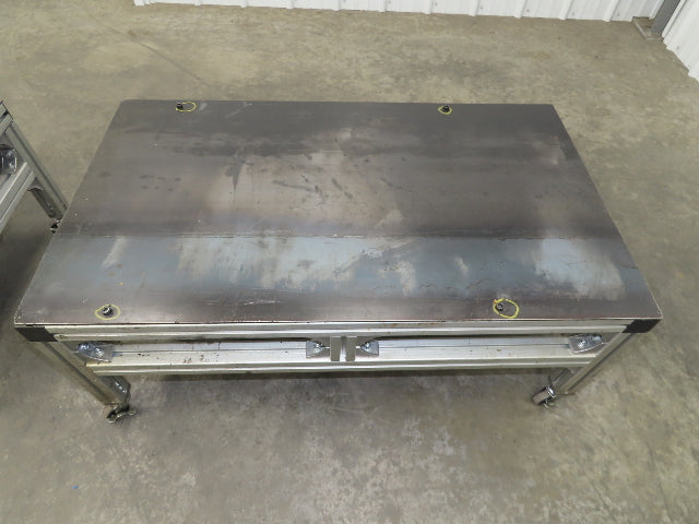 3/16" Steel Top Aluminum Table Work Cart 80/20 Extrusion T Slot 39x23" Lot of 2
