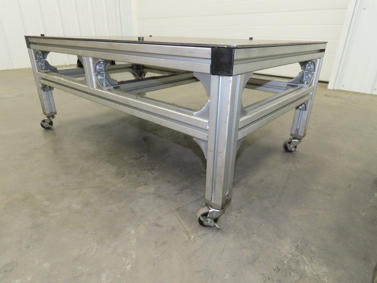 3/16" Steel Top Aluminum Table Work Cart 80/20 Extrusion T Slot 39x23" Lot of 2