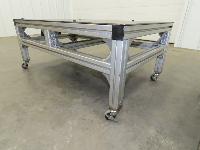 3/16" Steel Top Aluminum Table Work Cart 80/20 Extrusion T Slot 39x23" Lot of 2