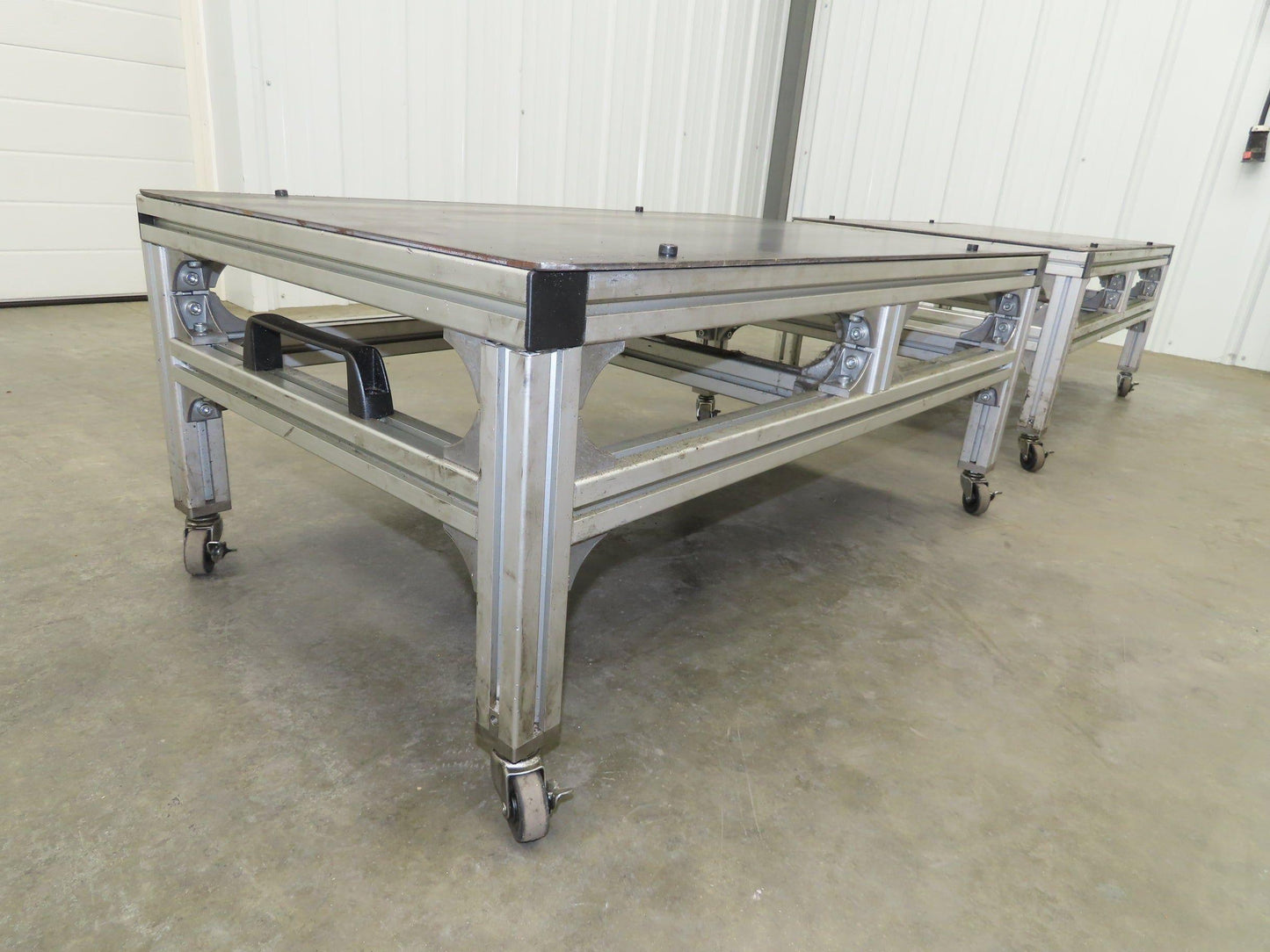 3/16" Steel Top Aluminum Table Work Cart 80/20 Extrusion T Slot 39x23" Lot of 2