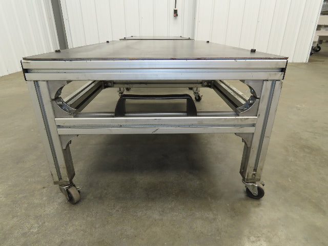 3/16" Steel Top Aluminum Table Work Cart 80/20 Extrusion T Slot 39x23" Lot of 2