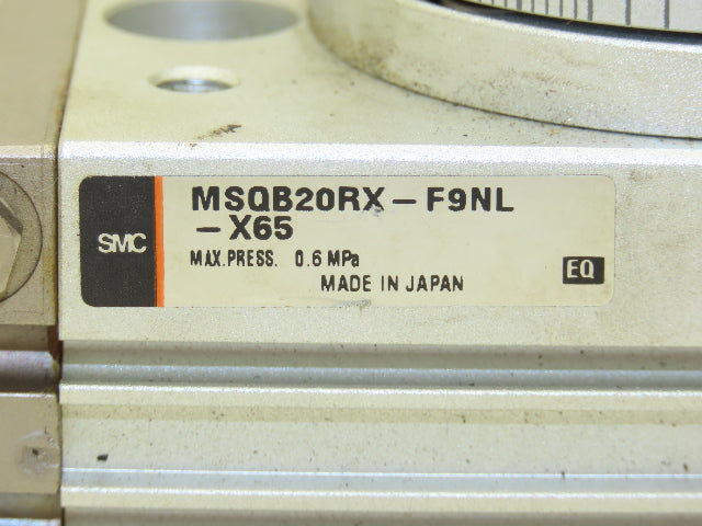 SMC MSQB20RX-F9NL-X65 Pneumatic Rotary Actuator Table Air Cylinder 180° Rotation