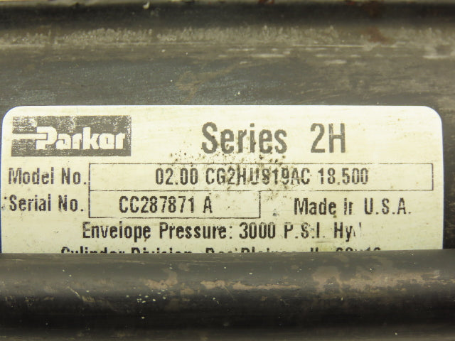 Parker CG2HU819AC Hydraulic Cylinder 2" Bore 18.5" Stroke 3000psi