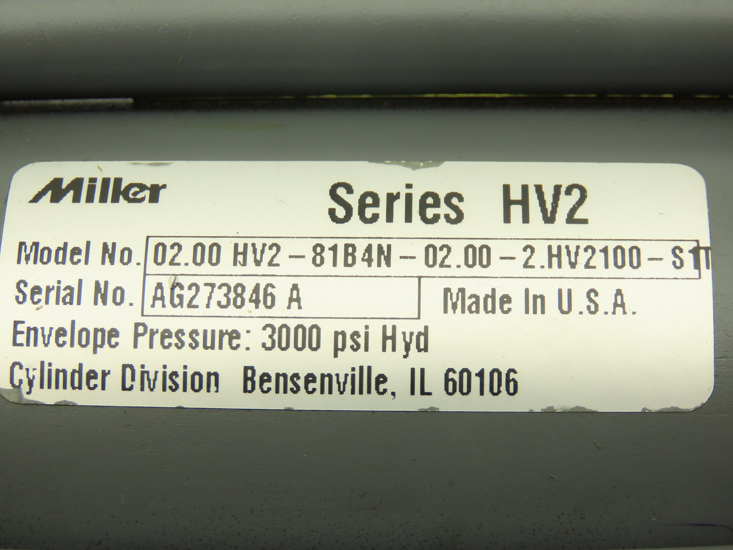 Miller Fluid Power HV2-81B4N Hydraulic Cylinder 2" Bore 2" Stroke Head Trunnion