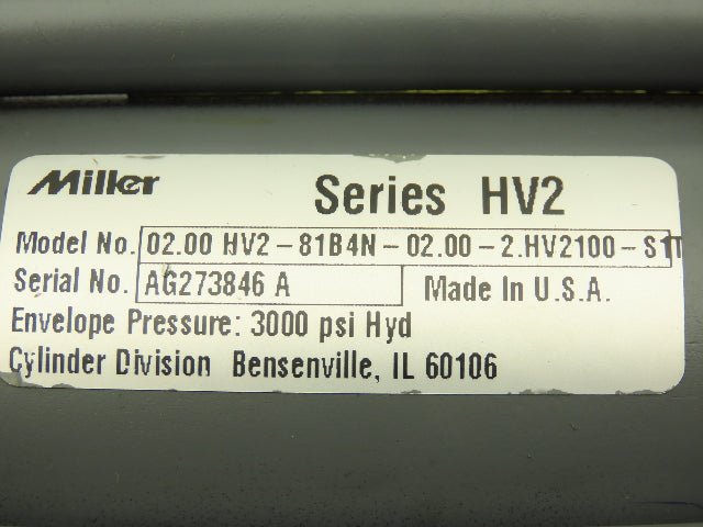 Miller Fluid Power HV2-81B4N Hydraulic Cylinder 2" Bore 2" Stroke Head Trunnion