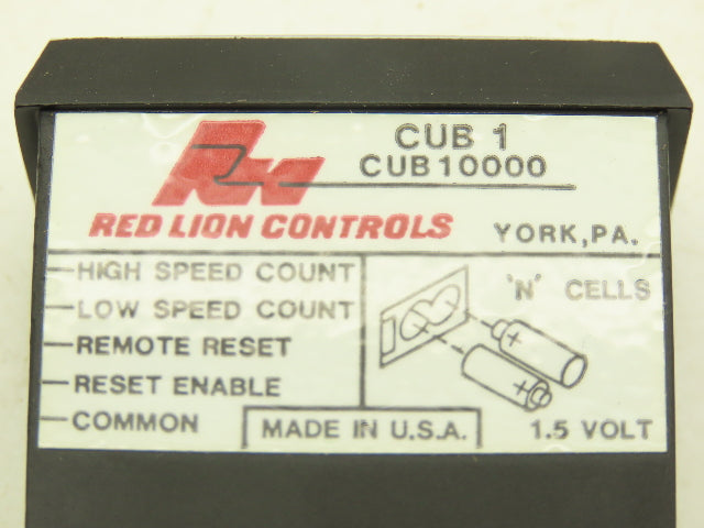 Red Lion CUB10000 Counter 6-Digit 3VDC Panel Mount 67.3x33mm IP66 50Hz/5kHz