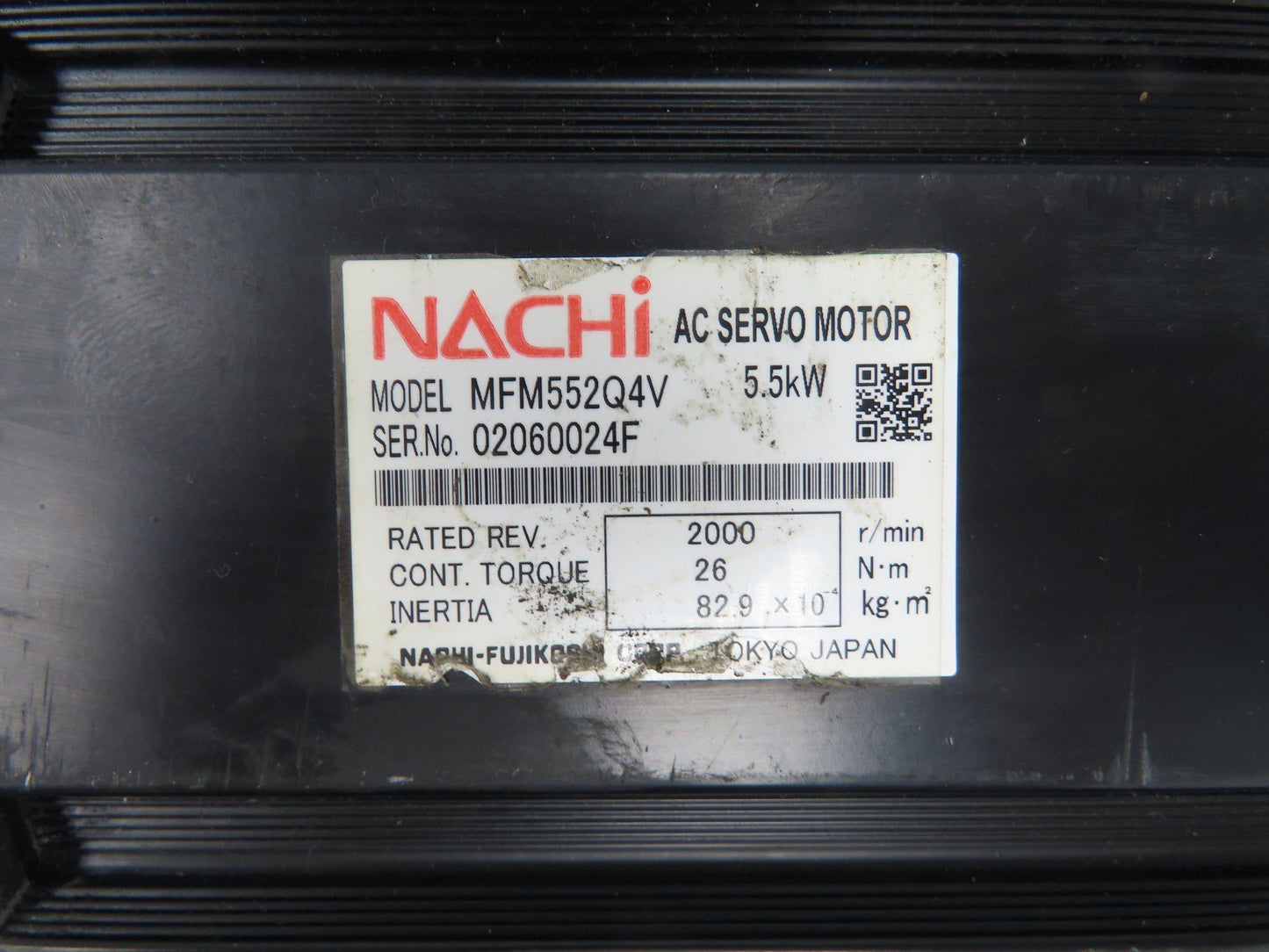 Okuma MFM552Q4V AC Servo Motor 5.5Kw 2000 RPM 26Nm Bent Socket See Photos