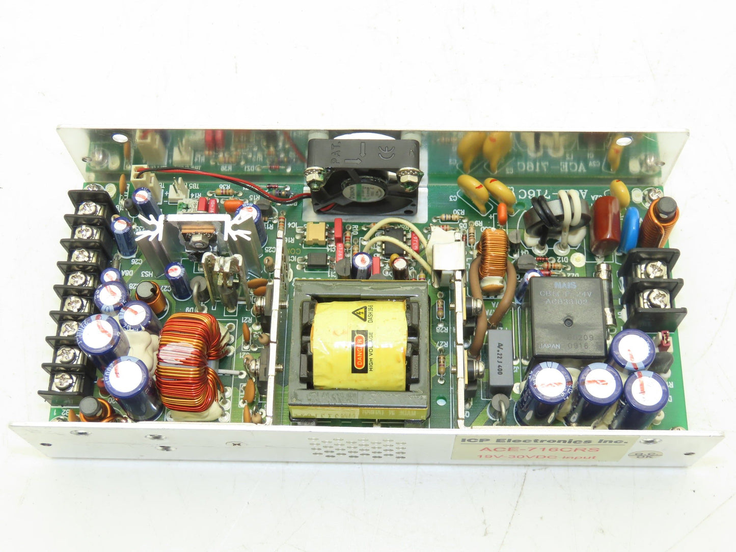 ICP ACE-716C DC Power Supply 12/-12/5/-5V 10/1.5/25/1A Out 24V 12A In BLOWN FUSE