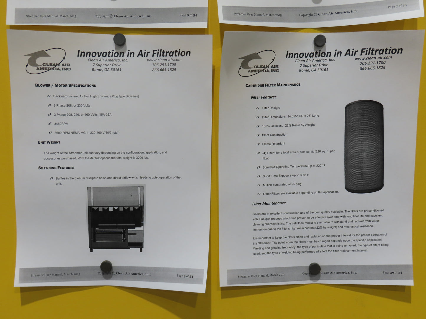 Clean Air America STR 6 Streamer Welding Dust Collector 10Hp 480V Pulser Filter