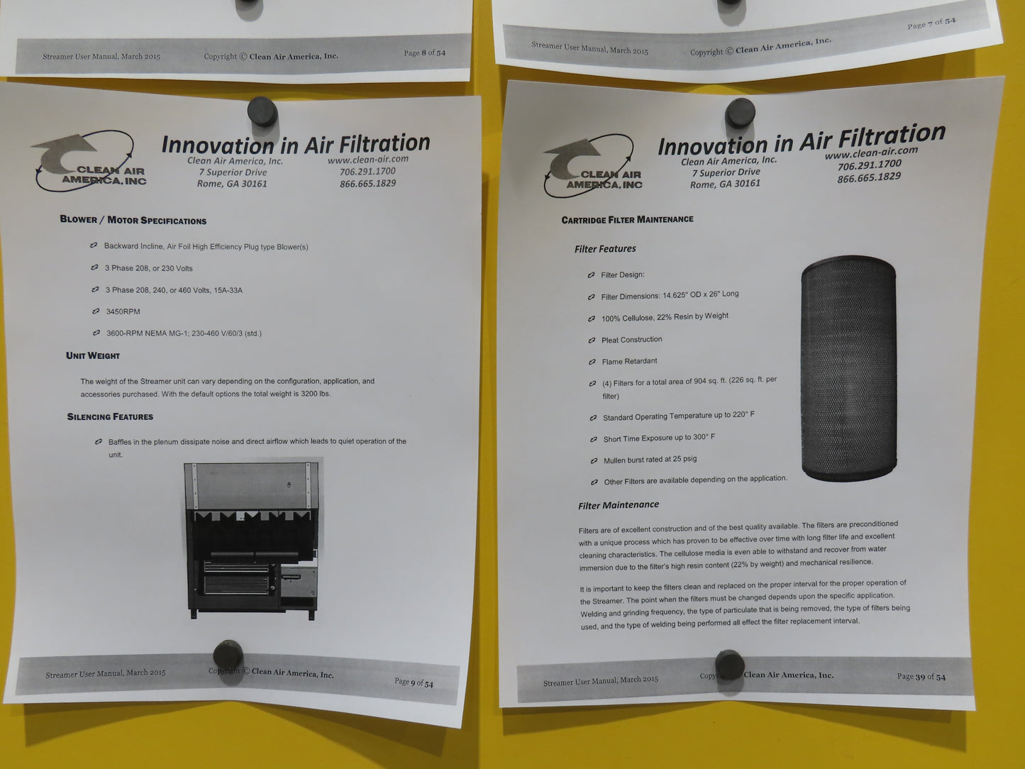 Clean Air America STR 6 Streamer Welding Dust Collector 10Hp 480V Pulser Filter
