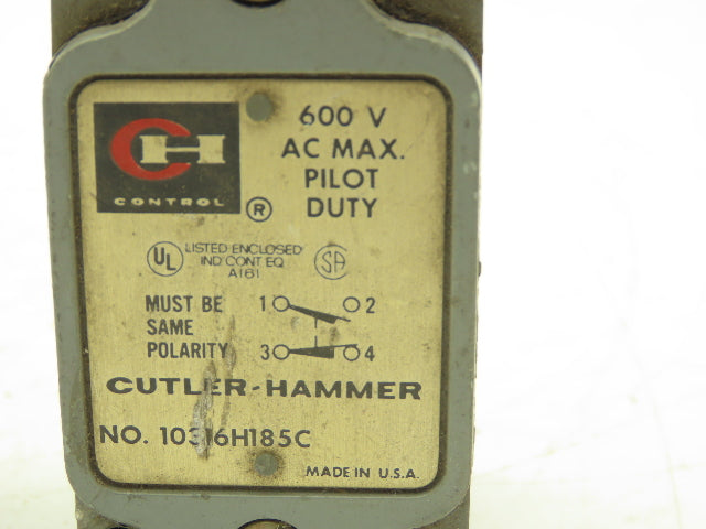 Cutler Hammer Eaton 10316H185C Limit Switch Rotary Shaft Spring Return Lot of 2